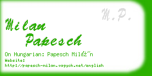 milan papesch business card